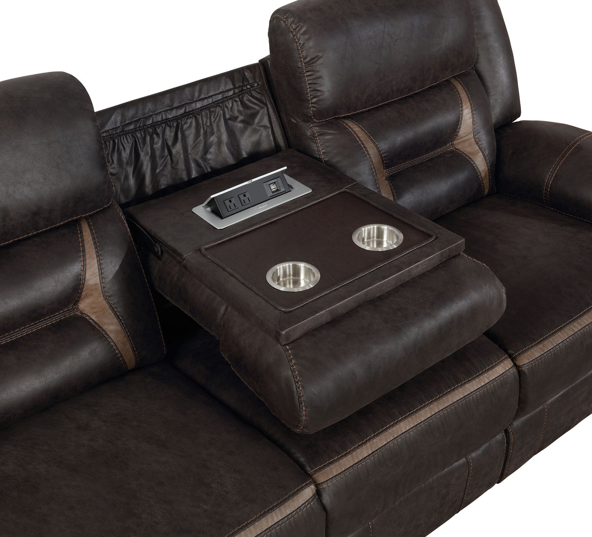 Greer Brown 2-Piece Upholstered Reclining Sofa Set