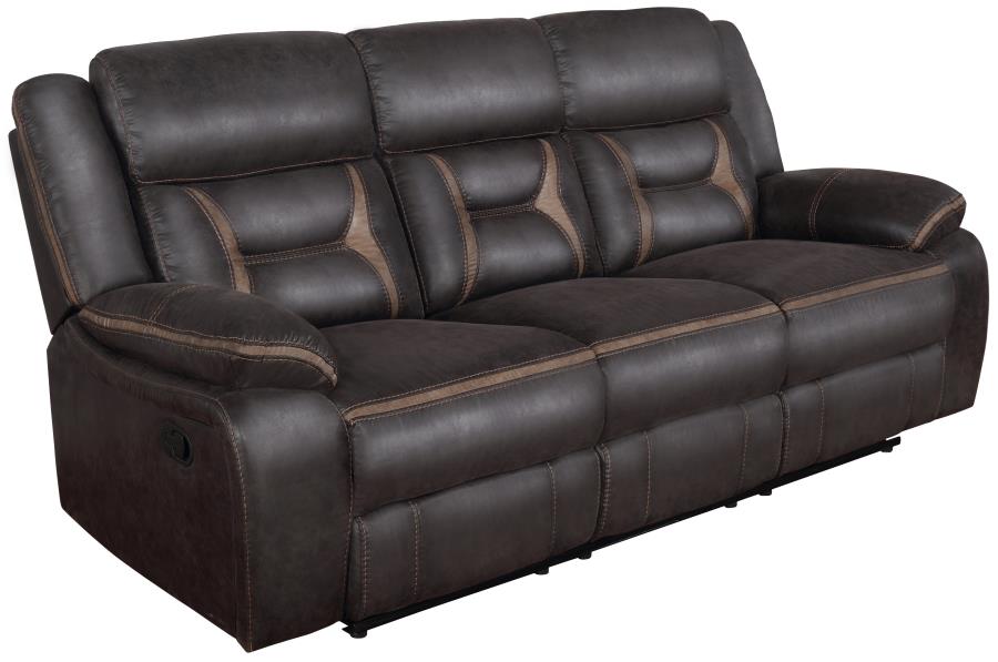 Greer Brown 2-Piece Upholstered Reclining Sofa Set