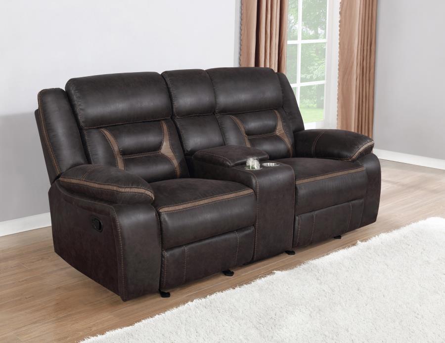 Greer Brown 2-Piece Upholstered Reclining Sofa Set