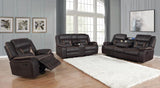 Greer Brown 3-Piece Upholstered Reclining Sofa Set