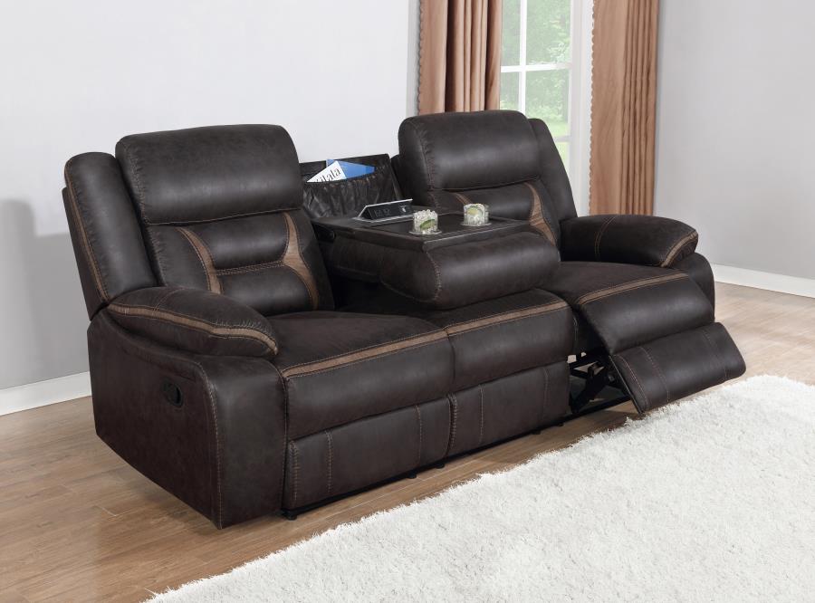 Greer Brown 3-Piece Upholstered Reclining Sofa Set