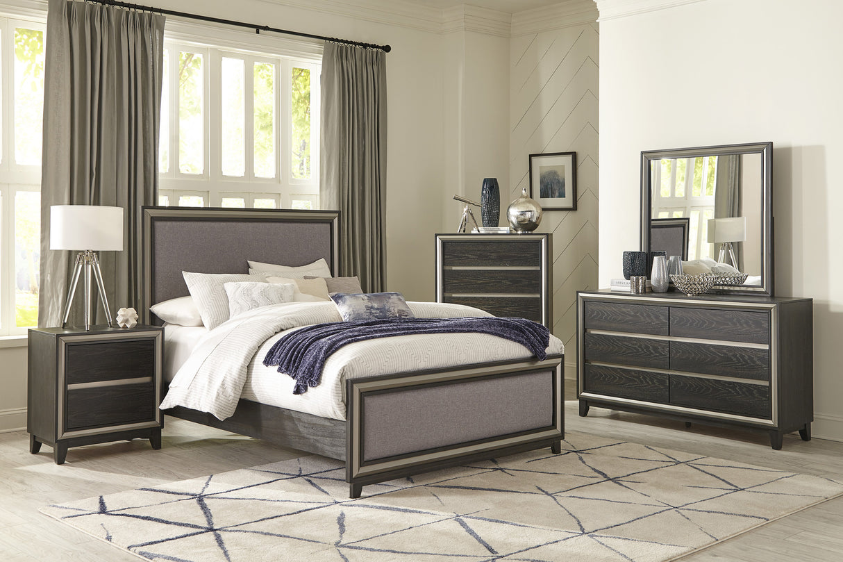 Grant Ebony And Silver California King Bed