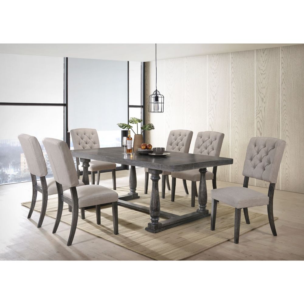 Bernard Weathered Gray Oak Finish Dining Table