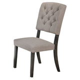 Bernard Beige Linen & Weathered Gray Oak Finish Side Chair (Set-2)