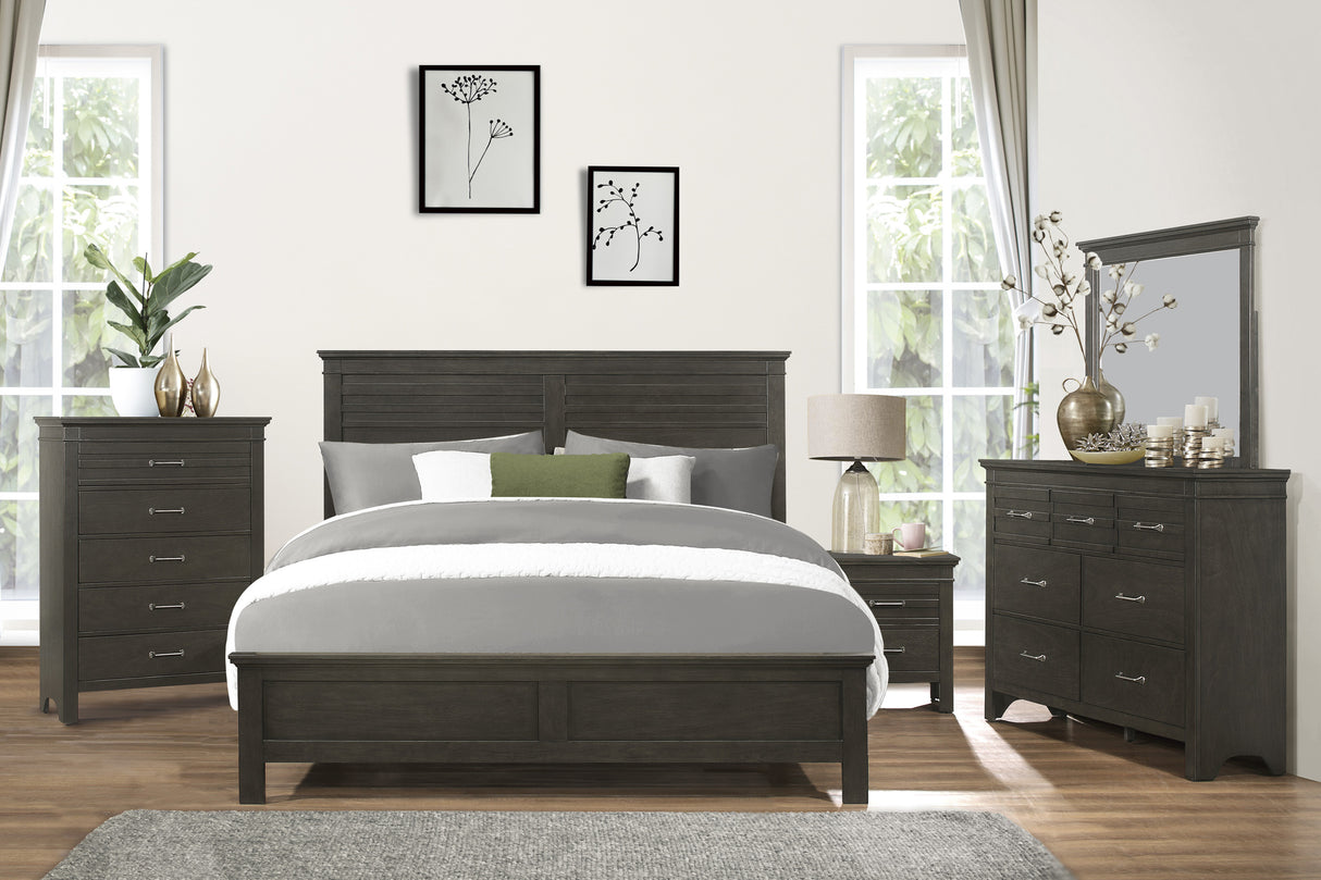 Farm Charcoal Gray California King Bed