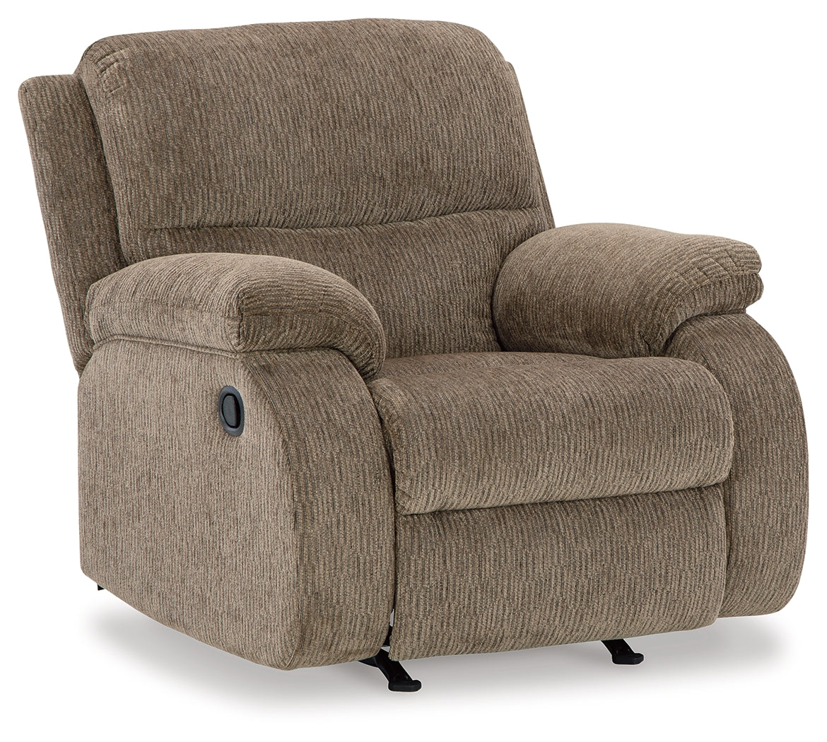 Scranto Oak Reclining Sofa, Loveseat And Recliner