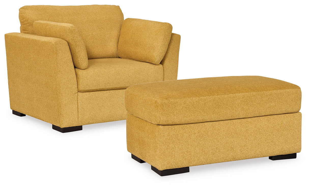 Keerwick Sunflower Sofa, Loveseat, Oversized Chair And Ottoman