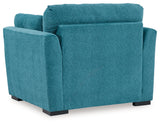 Keerwick Teal Sofa, Loveseat, Oversized Chair And Ottoman