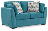 Keerwick Teal Sofa, Loveseat, Oversized Chair And Ottoman