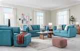 Keerwick Teal Sofa, Loveseat, Oversized Chair And Ottoman