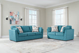 Keerwick Teal Sofa, Loveseat, Oversized Chair And Ottoman