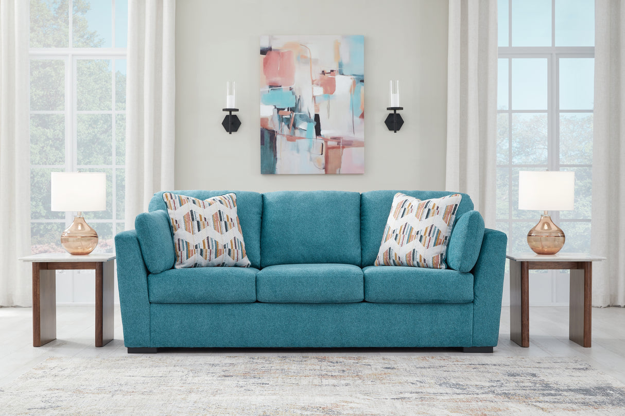 Keerwick Teal Sofa, Loveseat, Oversized Chair And Ottoman