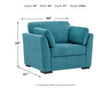 Keerwick Teal Sofa, Loveseat, Oversized Chair And Ottoman