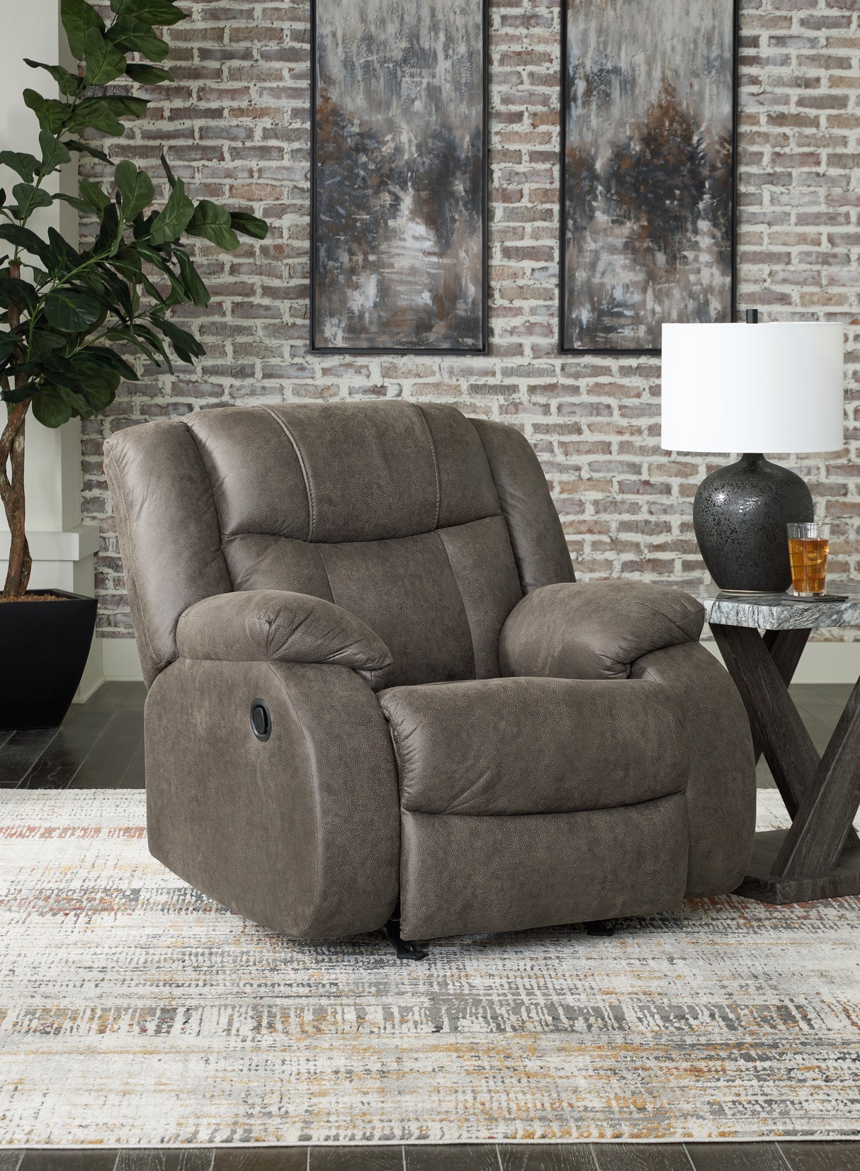 First Gunmetal Base Recliner