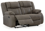 First Base Gunmetal Reclining Sofa, Loveseat And Recliner