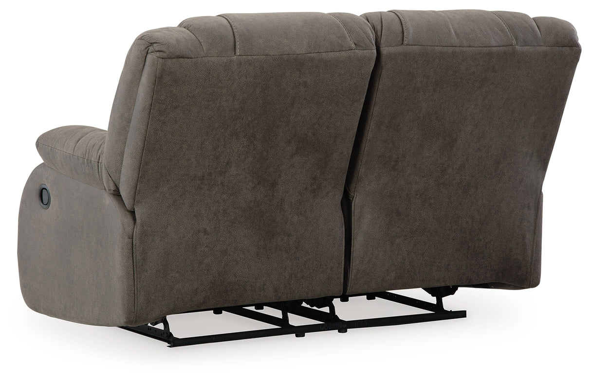 First Base Gunmetal Reclining Sofa, Loveseat And Recliner