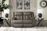 First Base Gunmetal Reclining Sofa, Loveseat And Recliner