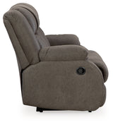 First Base Gunmetal Reclining Sofa, Loveseat And Recliner