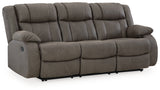 First Base Gunmetal Reclining Sofa, Loveseat And Recliner