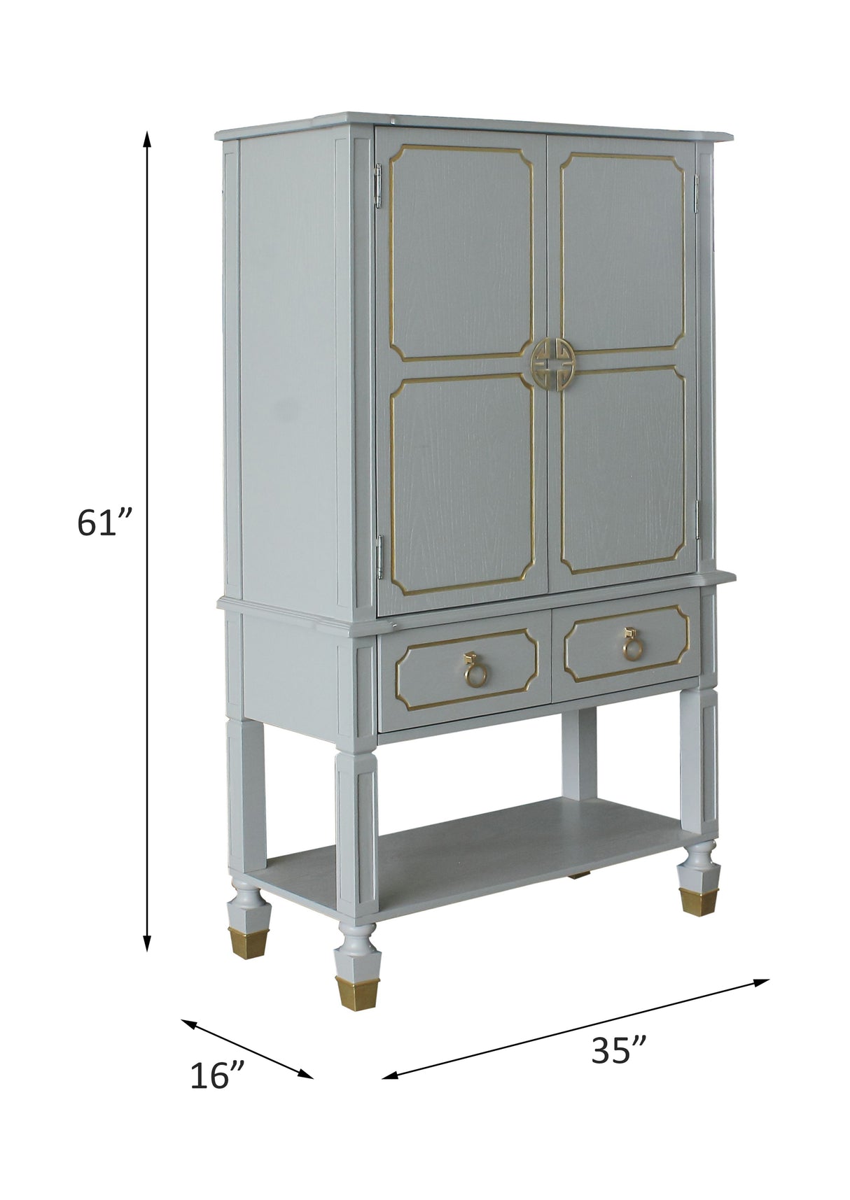 House Pearl Gray Finish Marchese Cabinet