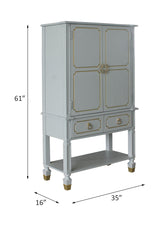 House Pearl Gray Finish Marchese Cabinet