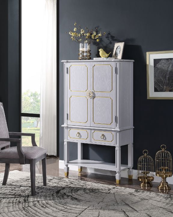 House Pearl Gray Finish Marchese Cabinet