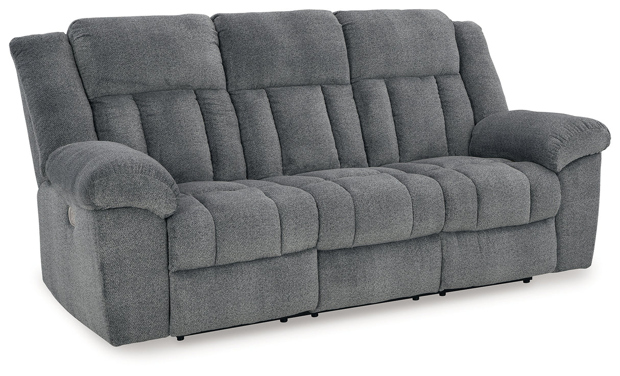 Tip-Off Slate Power Reclining Sofa, Loveseat And Recliner