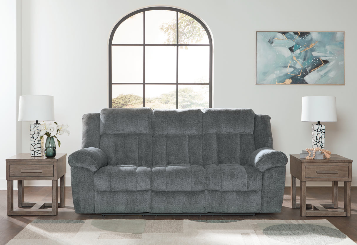 Tip-Off Slate Power Reclining Sofa, Loveseat And Recliner