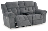 Tip-Off Slate Power Reclining Sofa, Loveseat And Recliner