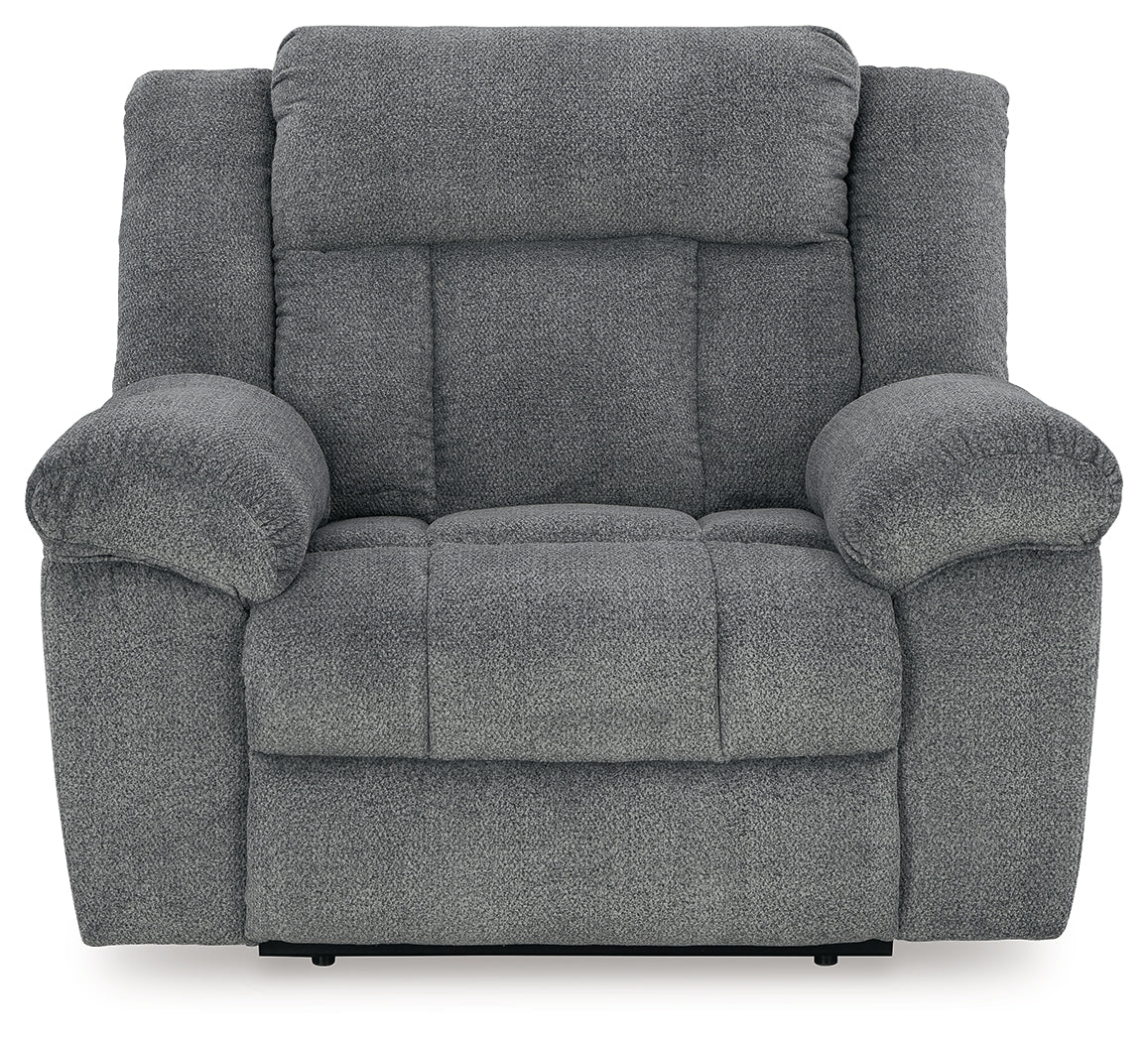 Tip-Off Slate Power Reclining Sofa, Loveseat And Recliner