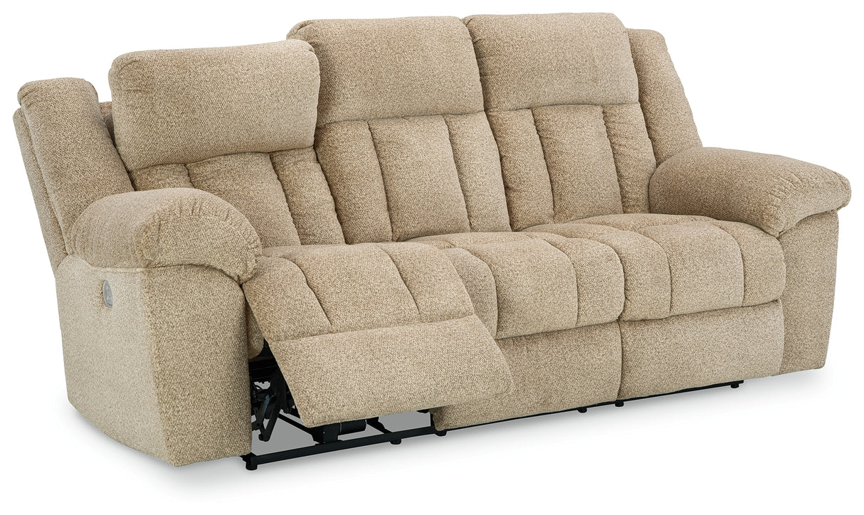 Tip-Off Wheat Power Reclining Sofa, Loveseat And Recliner