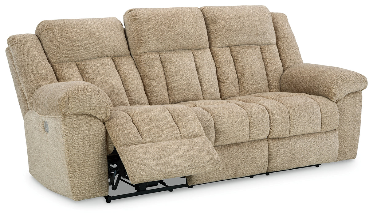 Tip-Off Wheat Power Reclining Sofa, Loveseat And Recliner