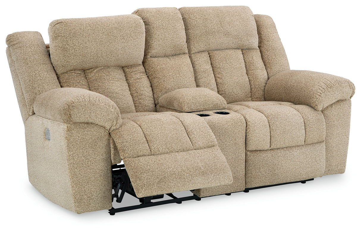 Tip-Off Wheat Power Reclining Sofa, Loveseat And Recliner