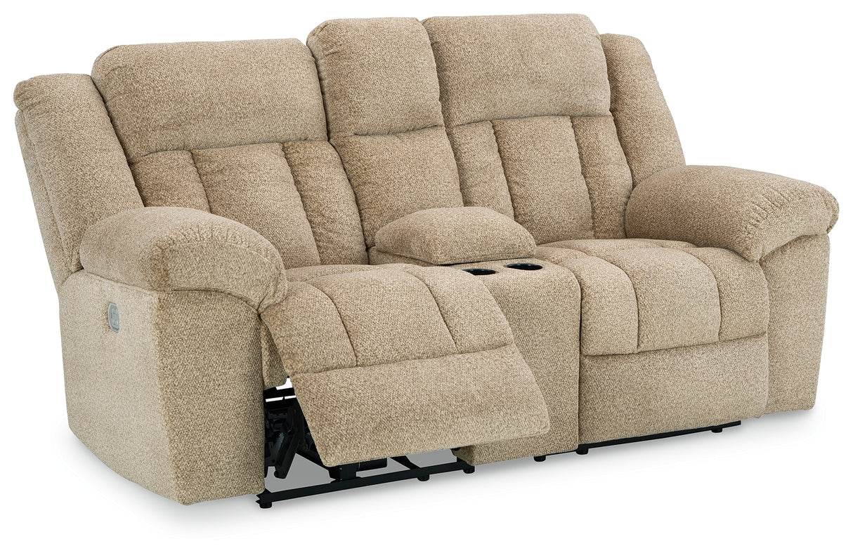 Tip-Off Wheat Power Reclining Sofa, Loveseat And Recliner