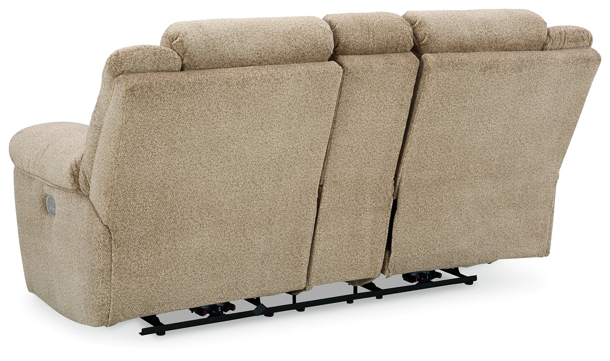 Tip-Off Wheat Power Reclining Sofa, Loveseat And Recliner