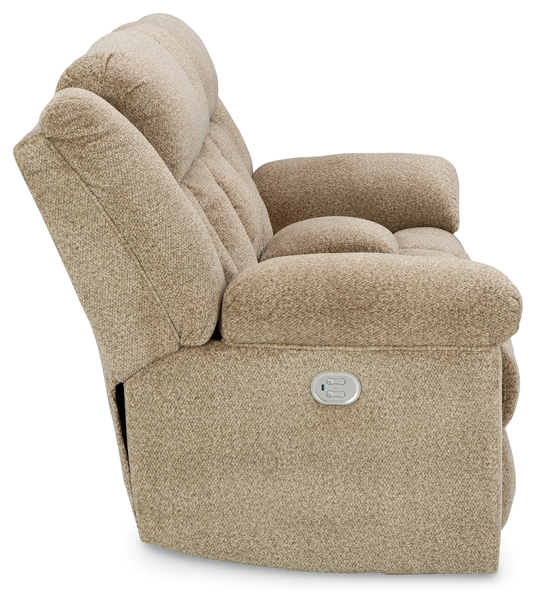 Tip-Off Wheat Power Reclining Sofa, Loveseat And Recliner