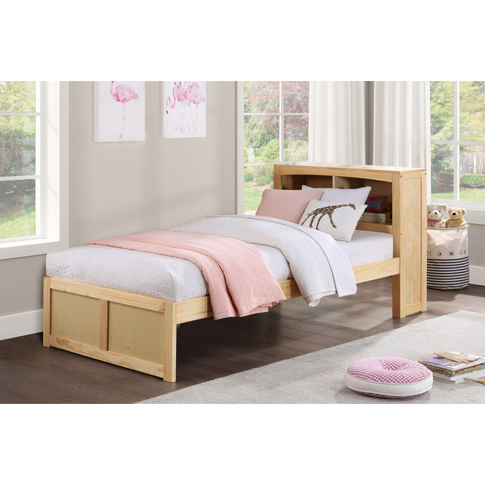 Bartly Natural Pine Twin Bookcase Bed