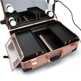 SlayCase® XLS Vanity Travel Case with Stand in Rose Gold Bling