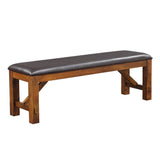 Apollo Espresso Synthetic Leather & Walnut Finish Bench