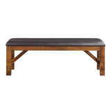 Apollo Espresso Synthetic Leather & Walnut Finish Bench