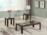 Rhodes 3-Piece Faux Marble Top Occasional Set Brown