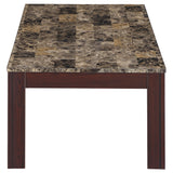 Rhodes 3-Piece Faux Marble Top Occasional Set Brown