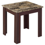 Rhodes 3-Piece Faux Marble Top Occasional Set Brown