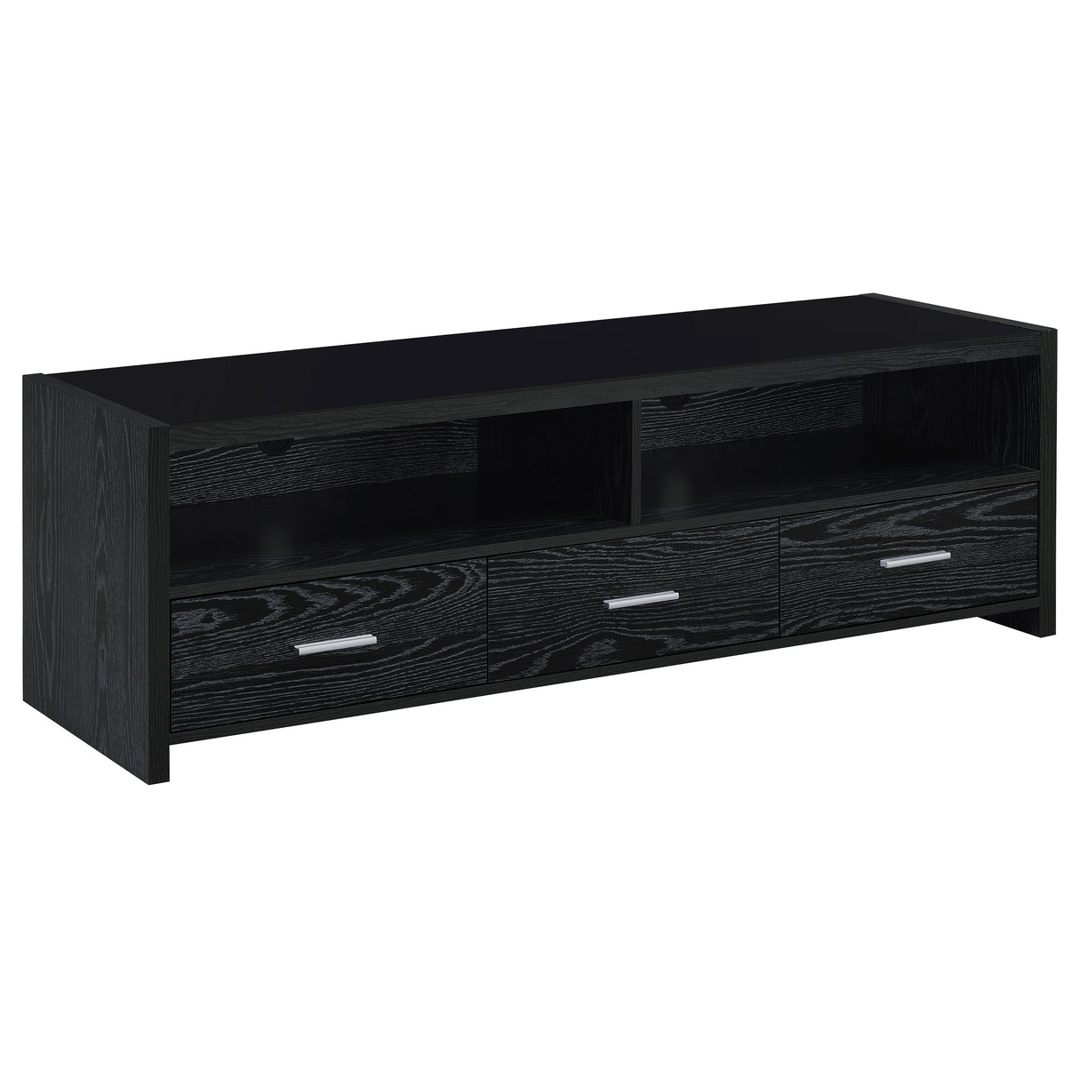 Alton 62" 3-Drawer Tv Console Black Oak