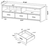 Alton 62" 3-Drawer Tv Console Black Oak