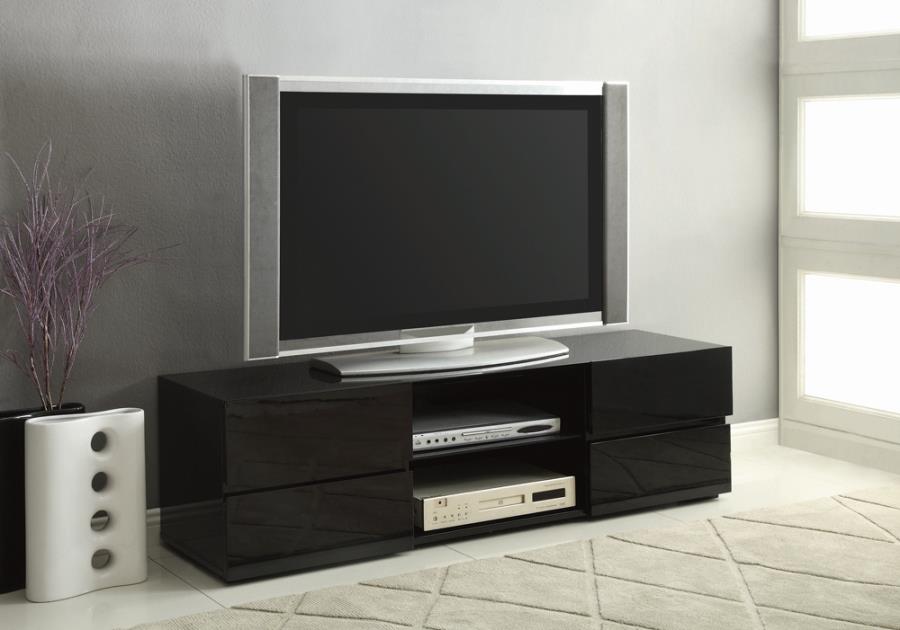 Anthony 4-Drawer Tv Console Glossy Black