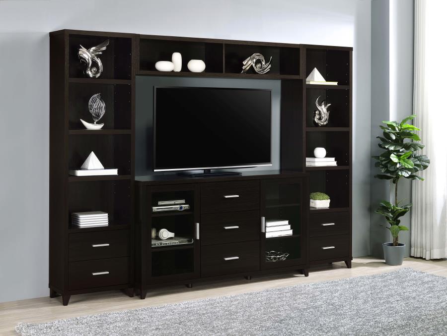 Lewes 2-Door Tv Stand With Adjustable Shelves Cappuccino