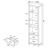 Lewes 2-Drawer Media Tower Cappuccino