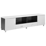 Burkett White High Gloss 2-Door Engineered Wood 71" Tv Stand