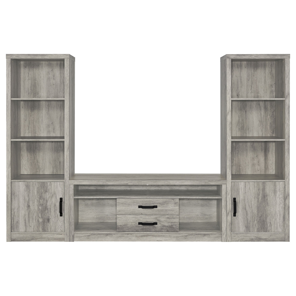 Burke Grey Driftwood 3-Piece 59" Tv Entertainment Center